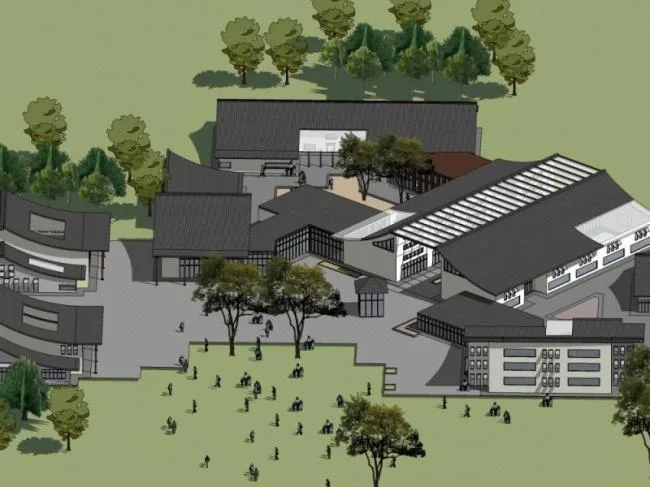 Sketchup Residential Model | Multi story Residence, Modern Chinese Style