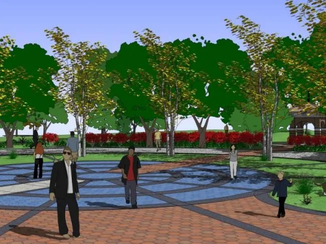 Sketchup Landscape Model | Community Landscape, Residential Landscape, Classical Style
