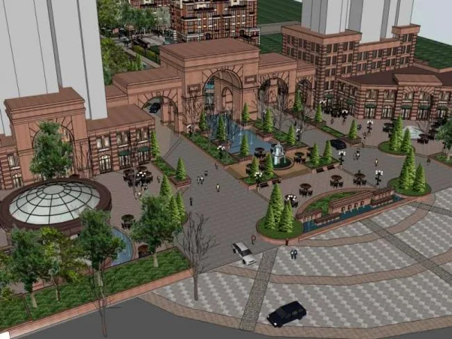 Sketchup Residential Model | Multi story residential community, garden villa, classical style