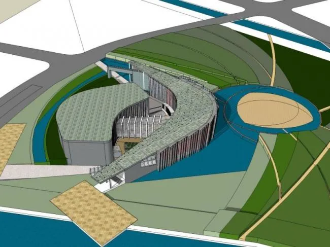Sketchup Cultural Model | Multi story Theater, Cultural Architecture, Modern Style