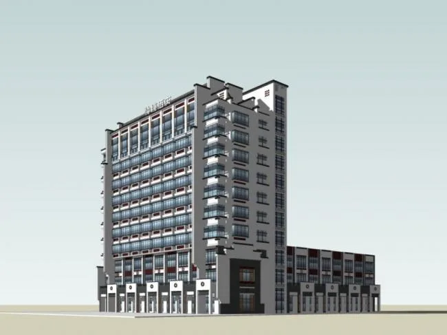Sketchup Hotel Model | High rise Hotel, Modern Style
