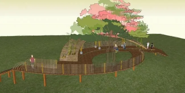 Sketchup Landscape Model | Corridor Landscape, Chinese Style