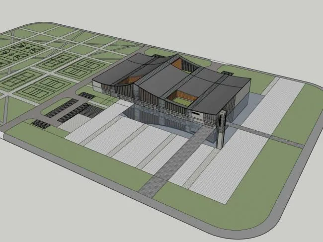 Sketchup Cultural Model | Multi story Planning Gallery, Modern Style, Cultural Architecture