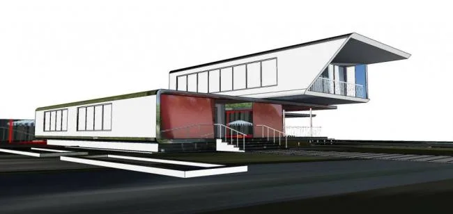 Sketchup Business Model | Multi story clubhouse, commercial building, modern style