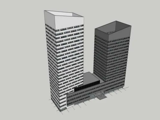 Modern High-Rise Office Building SketchUp Model