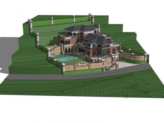 Sketchup Villa Model | Stacked Villa, Modern Style