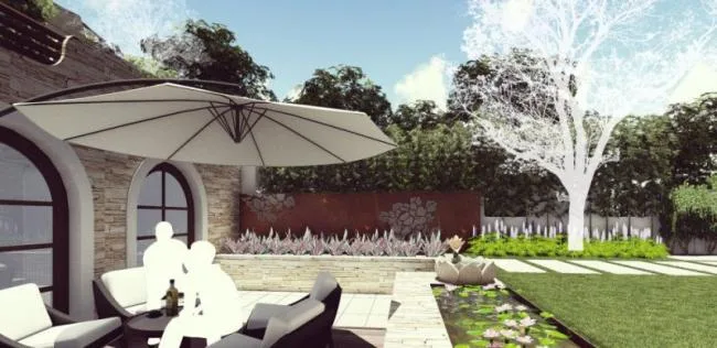 Sketchup Landscape Model | Villa Landscape, Spanish Style, Classical Style