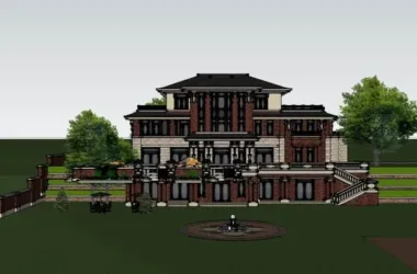Classical Single-Family Villa Model in SketchUp-BIM WORLD