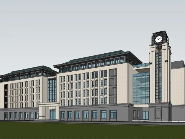 Sketchup School Model | Multi story School, Elementary School, Neoclassical Style, Educational Architecture