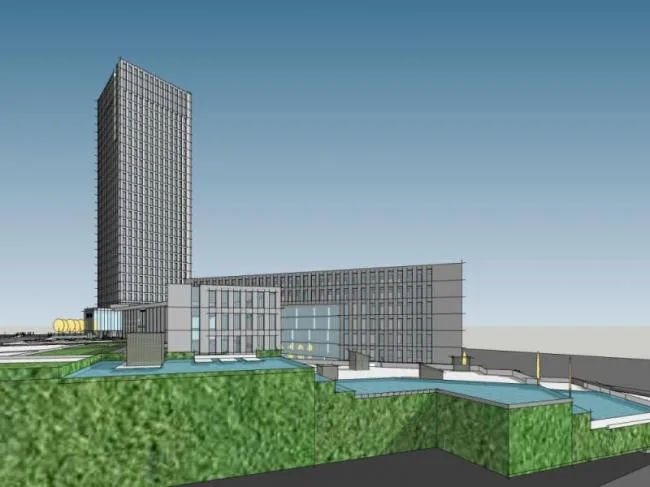 SketchUp Model of a Modern Super High-Rise Urban Complex with Commercial and Office Spaces