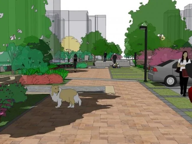 Sketchup Landscape Model | Community Landscape, Residential Landscape, Modern Style