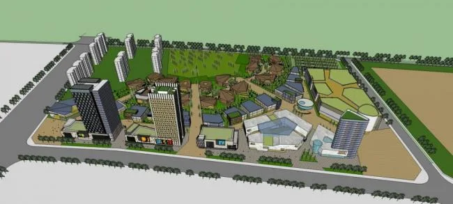 Modern High-Rise Commercial Complex with Hotel, Offices, and Podium | SketchUp Model