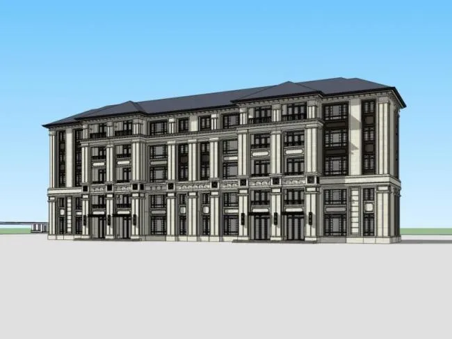 Sketchup Villa Model | Multi row Villa, Modern Style