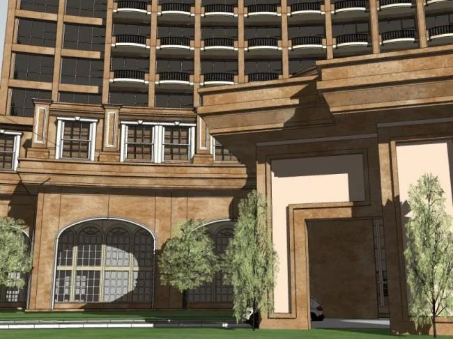 Sketchup Hotel Model | Multi story Hotel, Classical Style