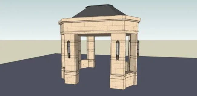 Sketchup Sketch Model | Pavilion, European Style, Sketch, Classical Style
