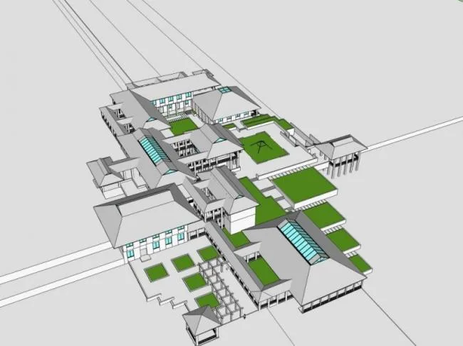 Sketchup Hotel Model | Multi story Hotel, Chinese Style
