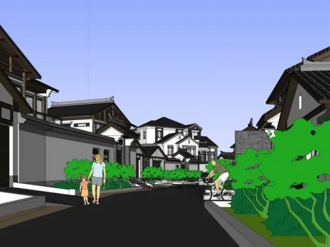 Sketchup Villa Model | Villa Cluster, Chinese Style