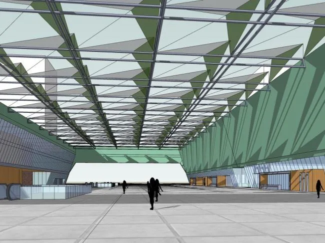 Sketchup Cultural Model | Multi story mixed high-rise, exhibition center, office, modern style