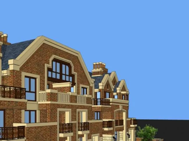 Sketchup Villa Model | Multi row Villa, European Classical Style