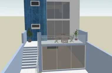 Modern Multi-Story Detached Loft Residential Model in SketchUp-BIM WORLD