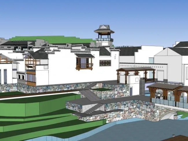 Sketchup Hotel Model | Resort Hotel, Chinese Style