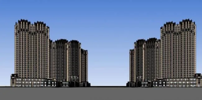 Sketchup Residential Model | High rise Residential, Adik Style, Classical Style