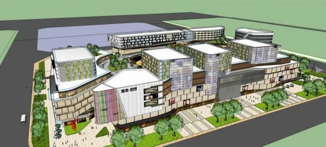 Sketchup Complex Model | Yufa Haibei City, Multi story Commercial Complex, Podium, Hotel, Office, Modern Style