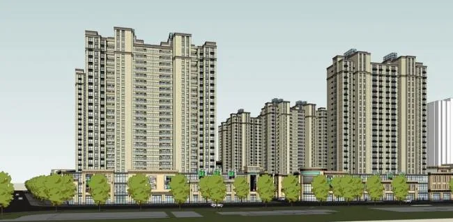 Modern High-Rise Residential and Mixed-Use Building with Ground Floor Commercial Space in Simple European Style