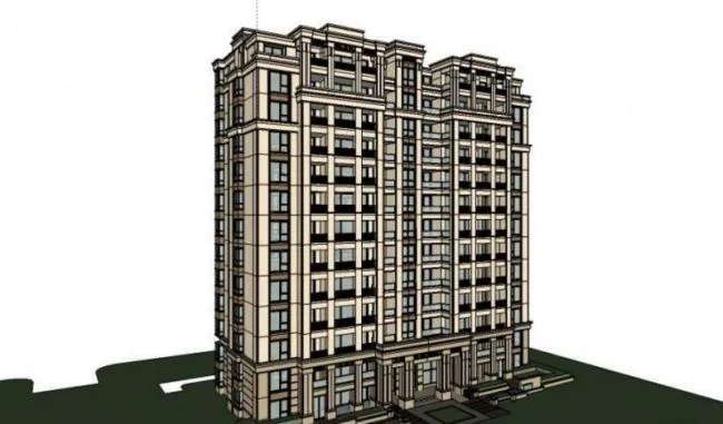 Sketchup Residential Model | High rise Residential Buildings, Residential Buildings, Classical Style