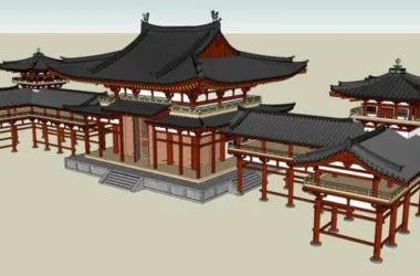SketchUp Model of a Multi-Story East Asian Attic Complex in Traditional Chinese Architecture-BIM WORLD
