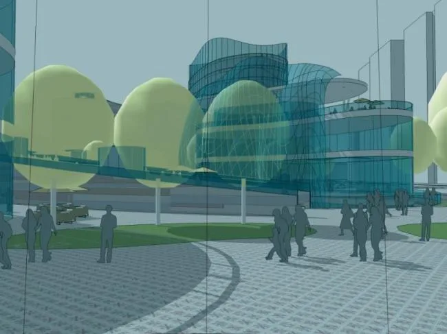 Sketchup Complex Model | Multi story Commercial Complex, Office, Modern Style
