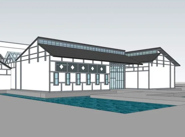 Sketchup Cultural Model | Multi story Folk Museum, Chinese Style, Cultural Architecture