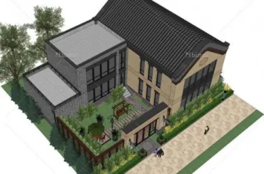 SketchUp Business Model: Multi-Story Commercial Street with Waterfront and Traditional Chinese Architecture-BIM WORLD