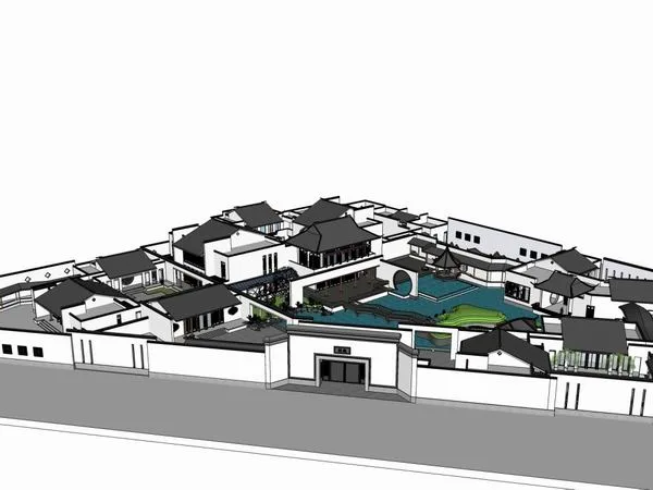 Sketchup Landscape Model | Multi story Landscape Architecture, Chinese Garden, Chinese Style