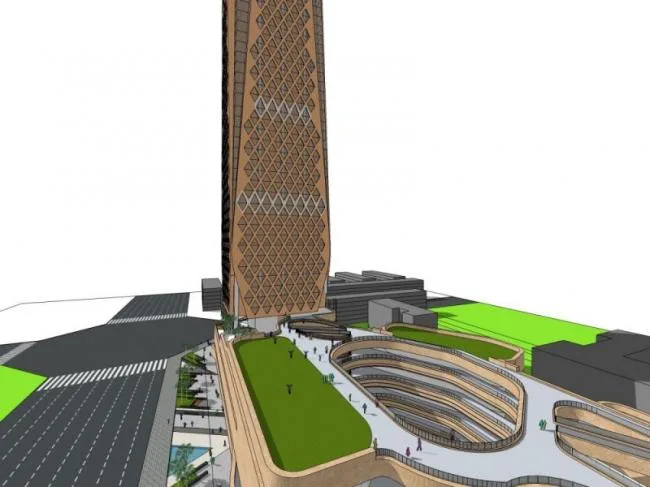 SketchUp Model of a Modern Super High-Rise Commercial, Office, and Residential Complex-BIM WORLD