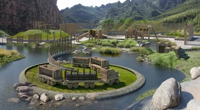 Sketchup Landscape Model | Water Park Landscape, Classical Style