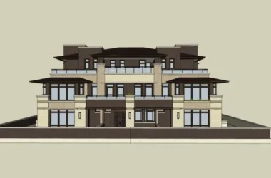 Classical Style Townhouse Villa Model in SketchUp-BIM WORLD