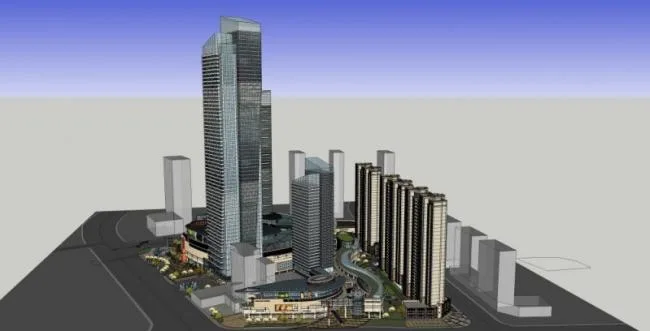 Sketchup Complex Model | Super high-rise commercial complex, office, hotel, residential, modern style