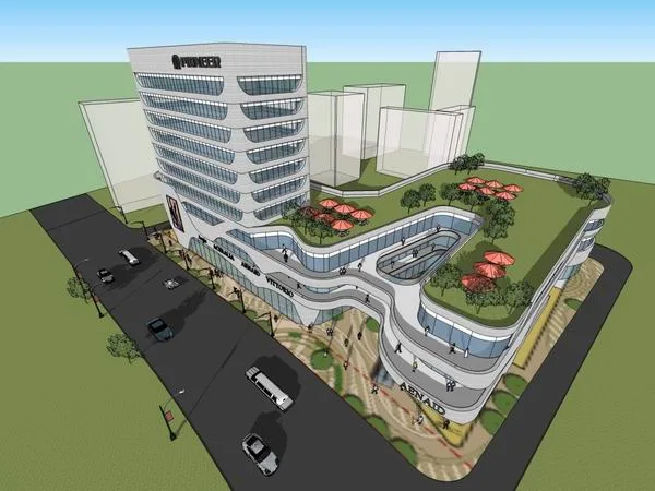Sketchup Complex Model | Multi story high-rise mixed use complex, office building, hotel, commercial, modern style