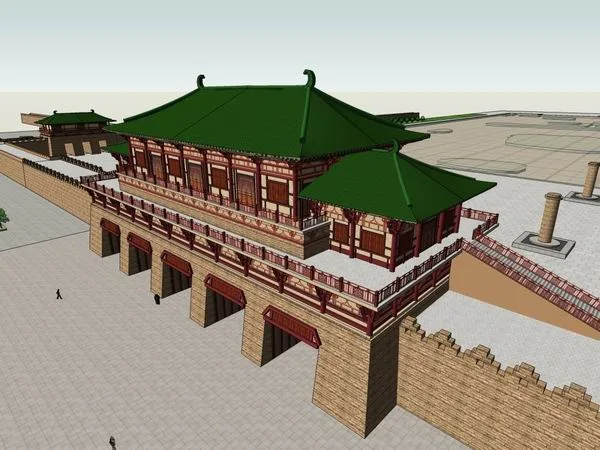 Sketchup Ancient Architecture Model | Multi story City Gate, Danfengmen City Gate, Chinese Style, Ancient Architecture