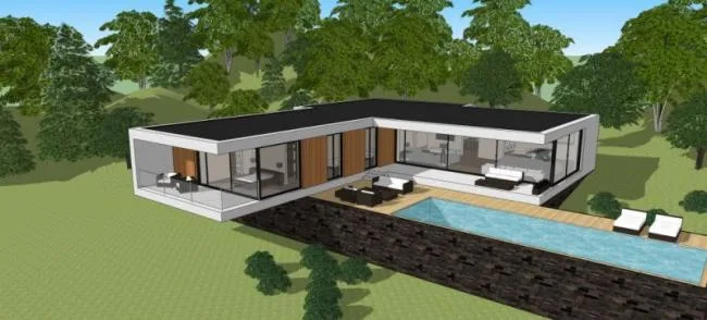Sketchup Villa Model | Solo Villa, Modern Style