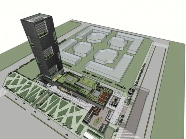Sketchup Complex Model | Multi story Commercial Complex, Modern Style