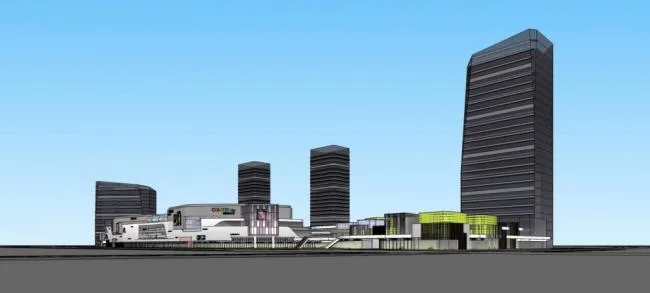 Sketchup Complex Model | High rise commercial complex, hotel office, hotel, shopping mall, commercial podium, modern style