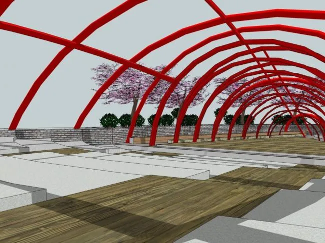 Sketchup Landscape Model | Urban Theater, Modern Style, Landscape