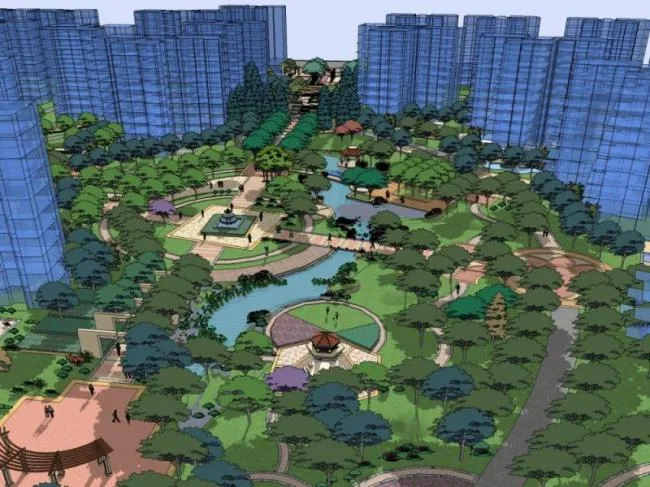 Sketchup Landscape Model | Residential Landscape, Residential Landscape, Classical Style