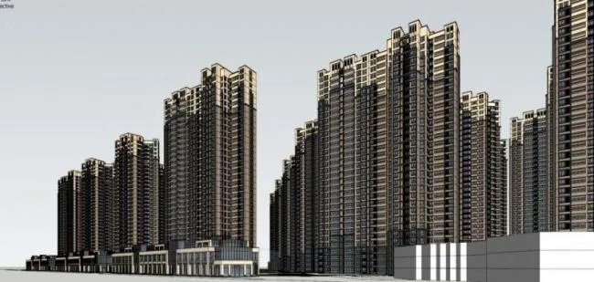 Sketchup Residential Model | Super high-rise residential community, residential building, classical style