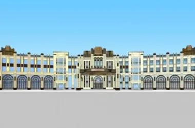 SketchUp Multi-Story European Classical Style Hotel Model-BIM WORLD