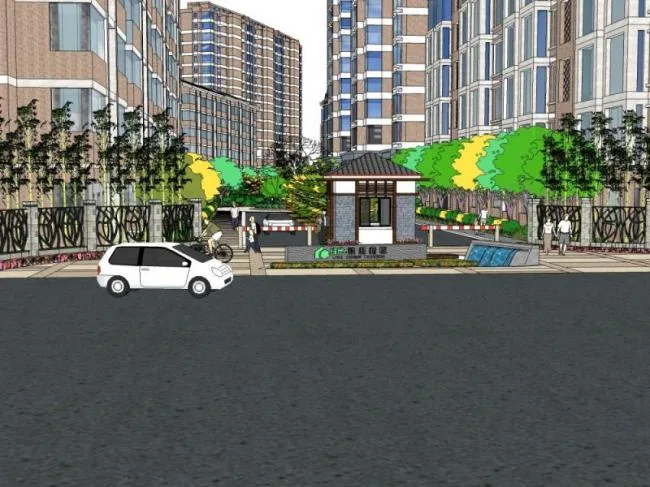 Sketchup Landscape Model | Community Landscape, Residential Landscape, Modern Style