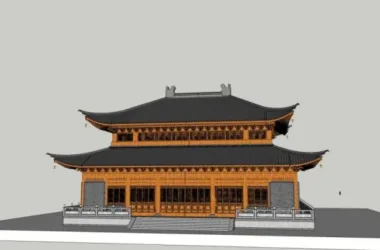 SketchUp Model of Multi-Storey Shakya Mani Hall: Traditional Chinese Ancient Architecture-BIM WORLD