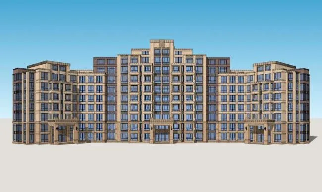 Sketchup Residential Model | Multi story Residence, Residential Building, Neoclassical Style, Simplified European